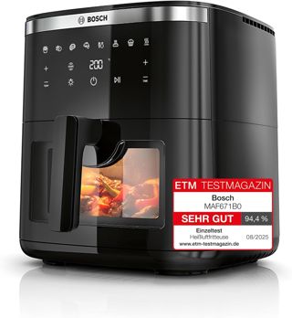 Bosch Heißluftfritteuse, Serie 6, XXL AirFryer, MAF671B0, Schwarz