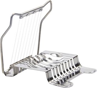 Eierschneider, Edelstahl Schneidedraht glättend schneidend spülmaschinenfest hartgekochtes Kartoffelschneider Egg Slicer Eierschneidewerkzeug mit gezahnter Klinge für Pilze Bananen Erdbeeren Kiwis