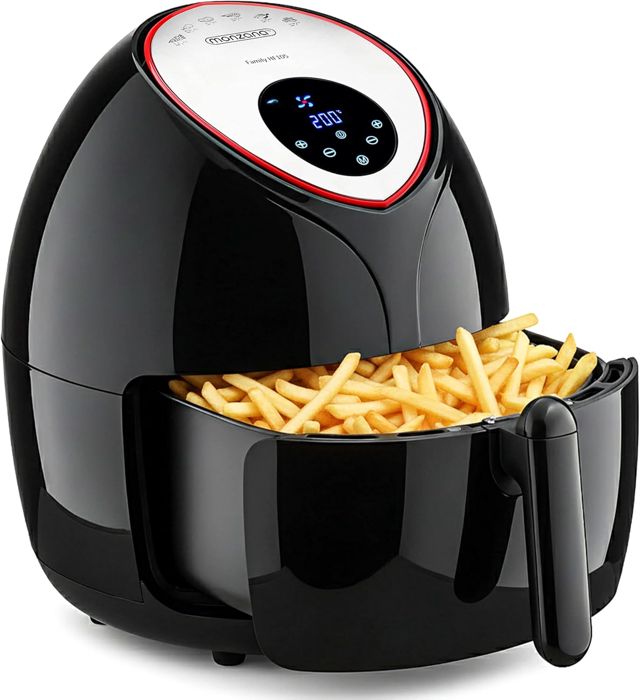MONZANA 9in1 XXL Heißluftfritteuse LED Touch Display Timer Schwarz 6.5l