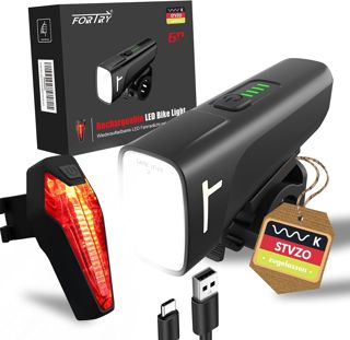 Fahrradlicht Set StVZO,USB-C Aufladbar,IPX5 Wasserdicht
