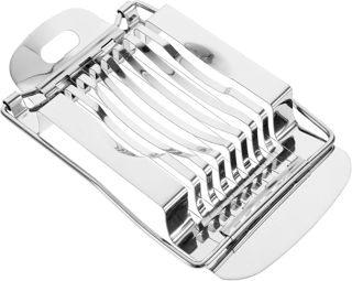 COLLBATH Eierschneider aus Edelstahl Hand Eierschneidezubehör für Gekochte Eier Leicht und Tragbar Silber Praktisch für Küche