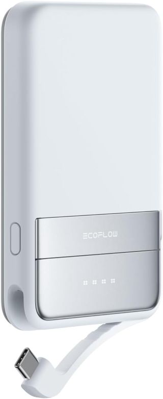 EF ECOFLOW Qi2 Magsafe Powerbank 5000mAh 30W mit USB-C-Kabel, Magnetische Power Bank Kabelloses Tragbares Ladegerät, kompatibel für iPhone 17/16/15/14/13/12 Series, Silber