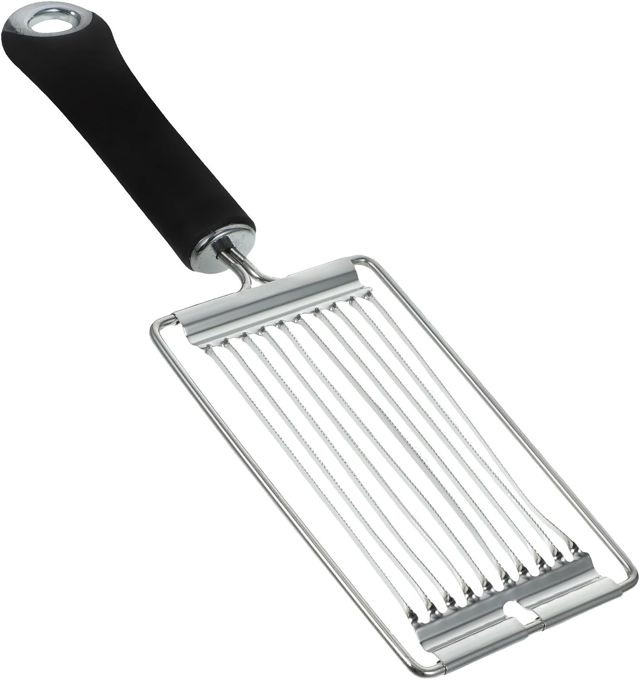 Eierschneider und Einfacher Reinigung und Tomatenschneider aus Edelstahl mit Tragbarem Design Zufälliger Stil für Küche und Hausgebrauch