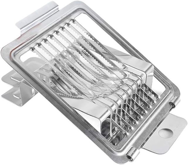 Home Kitchen Eierschneider Edelstahl Draht Ei 3 in 1 Multifunktionaler Eierschneider Schneider mit Edelstahldraht Schneidlinie zum Schneiden von gekochten Eiern, Salaten, Erdbeeren (Silber)