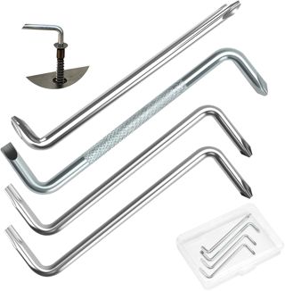 WRENYZK 4 Stück Offset-Schraubendreher-Set, PH0/PH1/PH2/T20/T25 Z-Typ Doppelkopf-Schraubendreher-Set, 90 Grad Kreuzschlitz und Schlitzkopf Offset Magnetische Schraubendreher mit Organizer