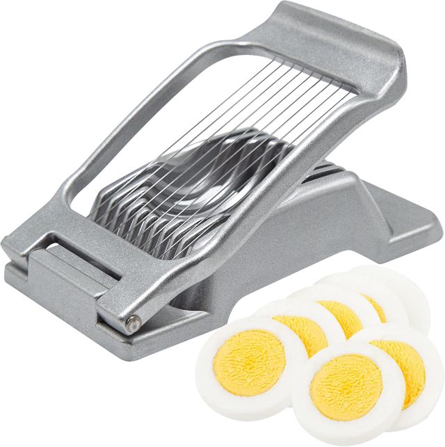 Eierschneider, Schwerlast Metall Eierschneider Cutter für gekochte Eier Spülmaschinenfest, Manueller Eierschneider Schneiddraht aus Edelstahl für Küche