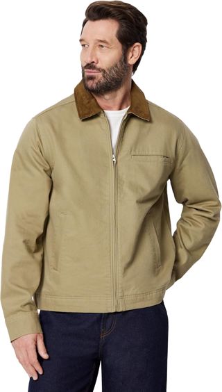 Amazon Essentials Herren Relaxed Fit Utility Jeansjacke mit Reißverschluss