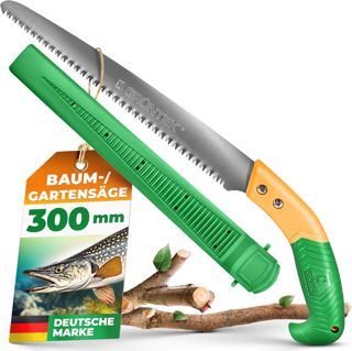 GRÜNTEK Panther Heckenschere, Hand Baumschere, Heckenschere manuell, Handheckenschere, Gartenschere, Baumschere, Astschere, Buchsbaumschere, Gartenschere lang 540mm, Wellenschliff, Eschenholzgriffe