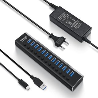 RSHTECH 10Gbps USB C Hub 3.2 mit Netzteil & Einzeln steuerbare Schalter