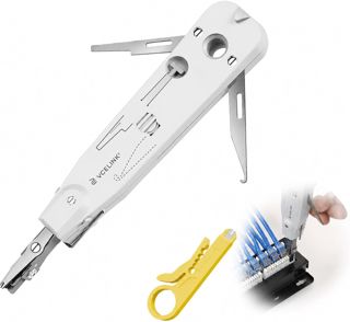 5-in-1 LSA Plus Auflegewerkzeug mit integriertem Sensor – Professionelles Krone-Anlegewerkzeug für RJ45-Netzwerkdosen, Patchpanels & Unterputzdosen, inkl. Drahtschneider für RJ11/RJ45