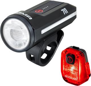 SIGMA Aura 70 + Hiro 10 | StVZO konformes LED-Fahrradbeleuchtungsset |USB-C