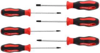 GEDORE red Schraubendreher-Set 6-teilig, Schraubenzieher-Satz TX, 2-Komponenten-Griff, Stahl, Werkzeug, R38402006