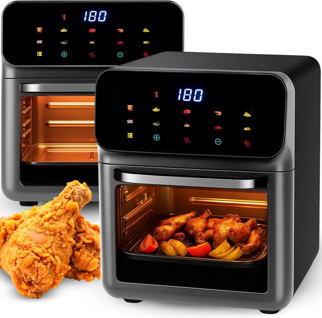 Retoo Heißluftfritteuse 8,5L, 1350W Airfryer, Heißluft Fritteusen, Schwarz
