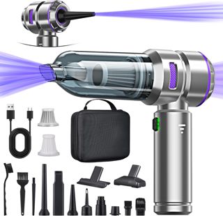 4-in-1 Handstaubsauger Akku,Auto Staubsauger Stark,28000PA Handstaubsauger Kabellos,3-Gang 240000 U/min Elektrische Staubgebläse Druckluftspray für Auto,Küche,PC,Sofa,Büro,Haus& Tierhaar Reinigung.