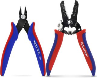 3-teiliges Elektriker-Zangen Set mit Multifunktions-Abisolierzange, scharfem Seitenschneider und präziser Spitzzange für Elektroarbeiten, 3D-Druck, Modellbau und Reparatur