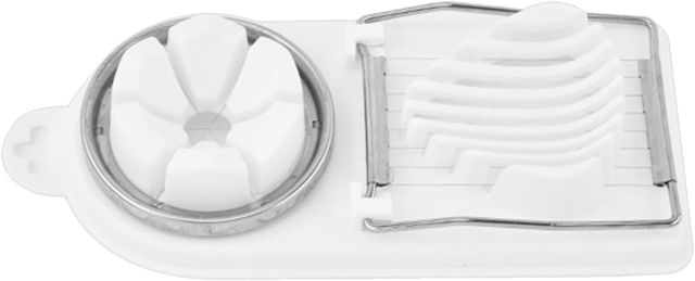Eierschneider - PP und 430 Edelstahl 20x9cm | Metall Eierschneider | Lebensmittelzerkleinerer | 2-in-1 Eierschneider zum Schneiden von hart gekochten Eiern, Pilzen, Erdbeeren und Küche