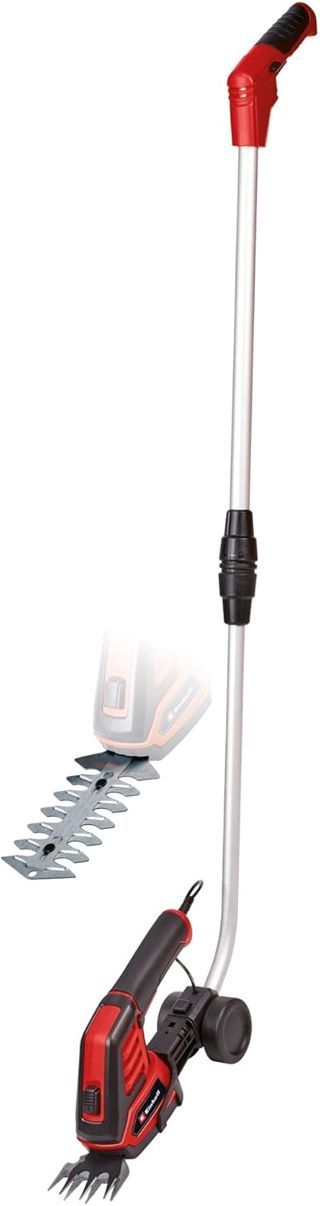 Einhell Akku-Gras und Strauchschere GC-CG 3,6/70 Li (3,6 V, 2,0 Ah Li-Ion Akku, 70 mm Grasscherenmesser, 110 mm Strauchscherenmesser, Teleskopstiel)