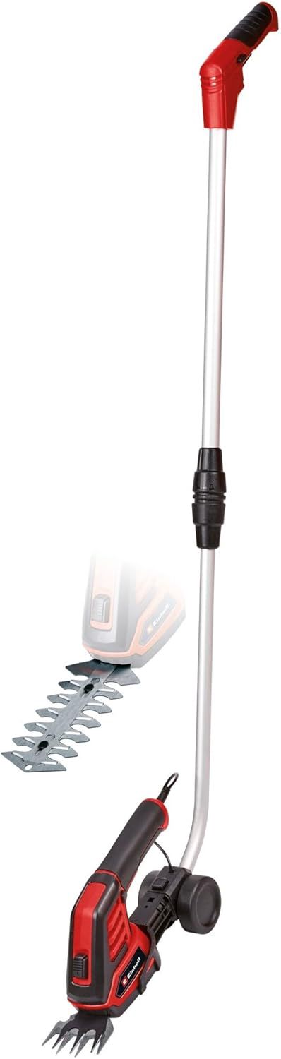 Einhell Akku-Gras und Strauchschere GC-CG 3,6/70 Li (3,6 V, 2,0 Ah Li-Ion Akku, 70 mm Grasscherenmesser, 110 mm Strauchscherenmesser, Teleskopstiel)