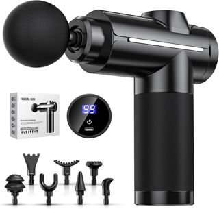 Massagepistole, Massage gun Tiefengewebe Massagegerät mit 32 Geschwindigkeiten Einstellbar Handmassagegeräte 8 Aufsätzen Massage Pistole für Schulter Körper Rücken Entspannung