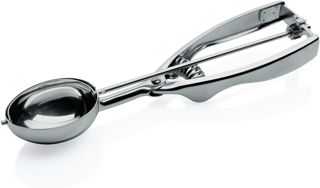Eisportionierer aus Chromnickelstahl – ovale Form, Schaufelmaß 5,8 x 4,5 cm, langlebig & hygienisch, ideal für Eiskugeln und Desserts, 1/30 ltr.