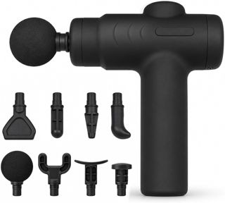 Mini Massagepistole, Faszienpistole mit 8 Massageköpfen, Leises Muskel Massagegerät mit USB-C, Tiefenmassage für Rücken, Schulter, Nacken und Beine, Tragbar für Zuhause und Sport
