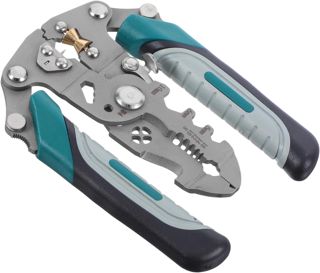 NUOBESTY Multifunktions Abisolierzange aus Metall mit Ergonomischem Griff Faltbar und Tragbar für Elektriker zum Kabelentmanteln und Schneiden im Werkstattbereich