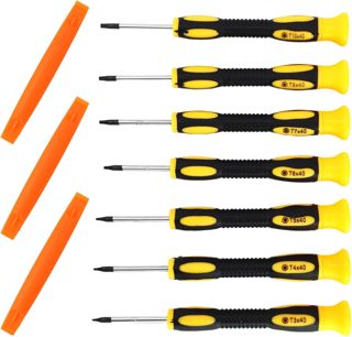 Torx Schraubendreher Set 10-teilig T3 T4 T5 T6 T7 T8 T10 Magnetisch Präzision Schraubenzieher mit 3 Hebelwerkzeugen für PS5 PS4 PS3 Xbox One Xbox 360 MacBook Laptop Smartphone Tablet Reparatur