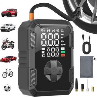 Oasser Elektrische Luftpumpe 10,3 Bar, 19 Zylinder Fahrradpumpe Auto-Off