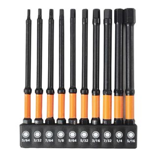 10-teiliges Schlag-Sechskantkopf-Inbusschlüssel-Bohrer-Set, 100 mm, H1,5-H8, Sechskantschaft, Stahl, Schraubendreher-Bits für die Montage von Inbusschlüsseln