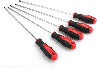 Chesoon Extra lange Torx Schraubendreher Set Schaftlänge 300 mm Gesamtlänge 400 mm T15-T30 magnetische Schraubendreher Stahl Reparatur Handwerkzeuge S2