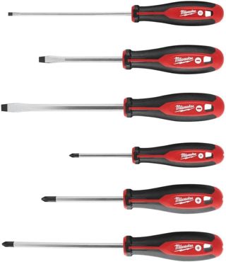 Milwaukee 48-22-2706 Kreuzschlitzschraubendreher-Set mit magnetischen Spitzen und Trilob-Griffen, 6-teilig