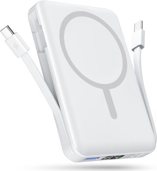 Podoru Powerbank für Magsafe,10000mAh Magnetisch Power Bank mit USB-C Kabel