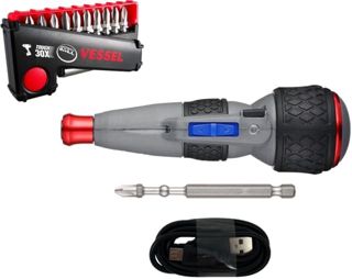 (US-Modell) VESSEL e-ASSIST Schraubendreher, höhere Geschwindigkeit mit 11-teiligem Bit-Set