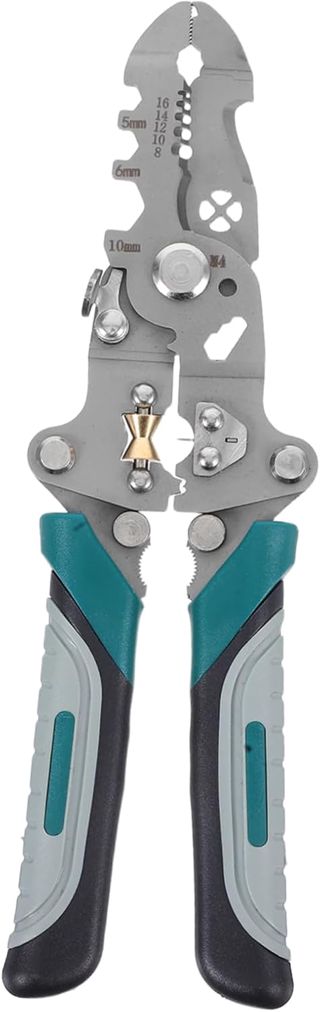 POPETPOP Abisolierzange mit Ergonomischem Griff aus Metall Multifunktions Faltbar zum Abisolieren Schneiden und Crimpen von Kabeln für Elektriker in Verschiedenen Anwendungen