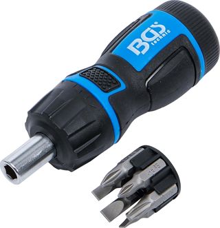 BGS 7898 | Mini-Schraubendreher-Bit-Satz | Ratschen-Drehgriff | 7-tlg.