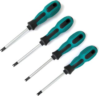 Schraubendreher Set Magnetisch,4 Stück U-Typ Schraubendreher M1.7 / M2.0 / M2.3 / M2.6 U Gabel Typ Magnetschraubendreher CRV Multifunktions Handwerkzeug Kit Bits Magnetisch Schlitzschraubenzieher