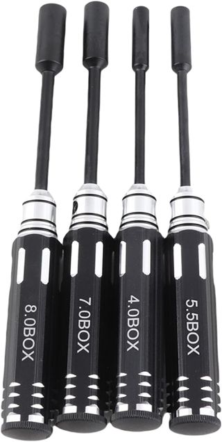Sechskant Steckschlüssel, Set 4.0MM, 5.5MM, 7.0MM, 8.0MM, Profiwerkzeug für Modelbau, Hobby, Kleinbau, RC Autos, Modellflugzeuge, Drohnen, Modelleisenbahn, Robotik Kits
