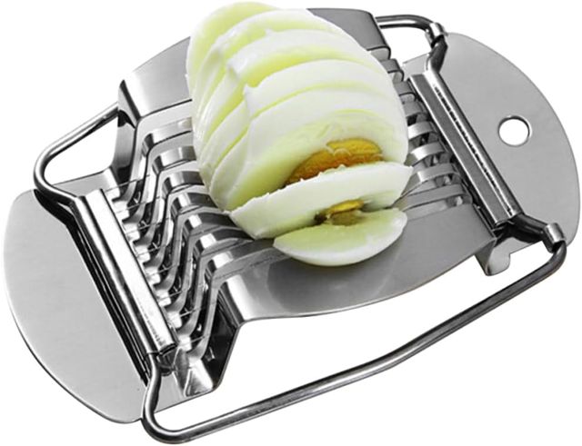 Eierschneider zum Schneiden von Eiern und Pilzen Mehrzweck Eierschneider Zufälliger Stil aus Edelstahl 3 Stück Tragbar für Heimische Küche und Kochen
