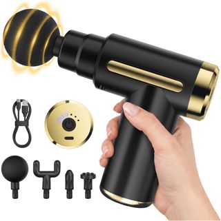 Cotsoco Mini Massagepistole – Muskel Percussion Massagegerät mit 4 Massageköpfen, leise & tragbar, Tiefengewebe-Massage Gun für Rücken, Beine, Schultern & Nacken – Geschenk für Sport & Zuhause