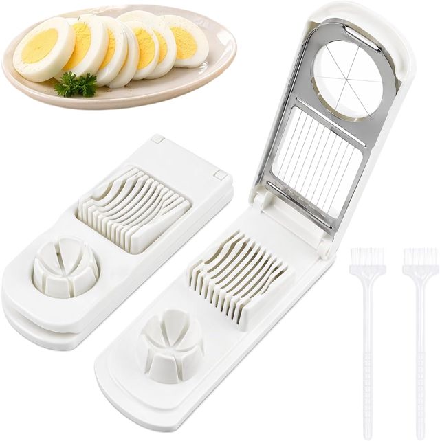 2 Stück Universal Egg Slicer, ABS 2-in-1 Multifunktions-Eierschneide