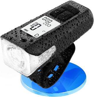 LED Fahrradlampe Fahrradlicht Vorne, Fahrradcomputer Kabellos mit 26 Funktionen, Aufladbar Fahrradlampe, StVZO zugelassen, Fahrradlicht USB Aufladbar mit 2200mAh Akku, IPX5 Wasserdicht