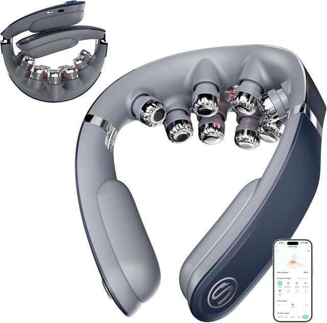 SKG® Das Original Faltbare Nackenmassagegerät, Wärme, Kabellos, G7 Pro Fold