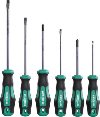 TX Schraubendreher Set für Torx Schrauben 6 tlg. mit ENSURE-Tip aus Q-50 Stahl von WIESEMANN 1893 I T10, T15, T20, T25, T30, T40 I Mit Magnetischer Spitze I 81147