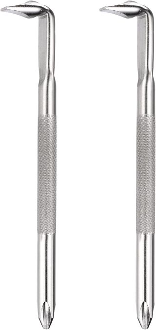 QUARKZMAN 2 Stück Abgewinkelter Schraubendreher PH2/SL6 Rechtwinklig 90 Grad Schraubendreher Doppelseitig L-Form 4,13 Zoll Länge Handwerkzeug Für Reparatur Silber