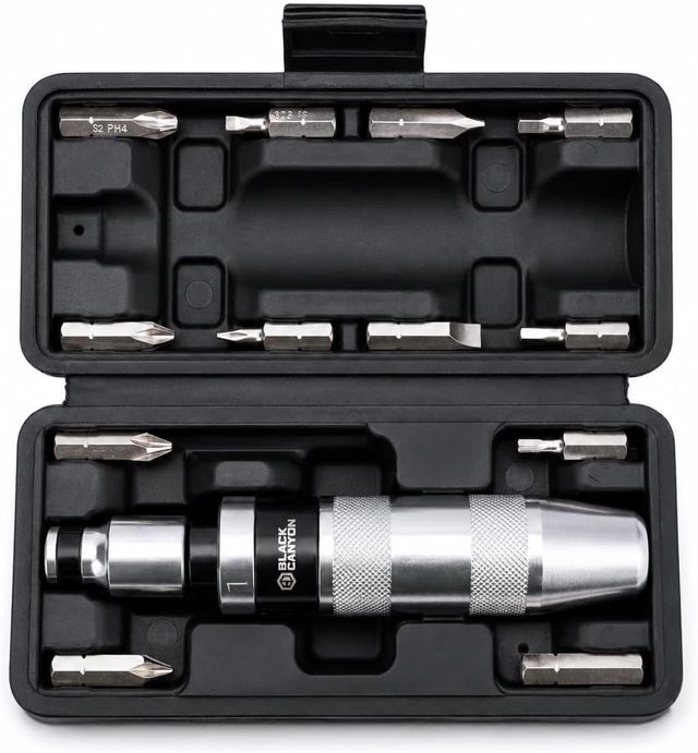 BLACK CANYON Hand Impact Wrench 1/2 Inch, 12-tlg Schraubendreher Set, Manueller Umschaltbarer Schlagschrauber, Schraubenzieher Set zum Lösen verrosteter & festgefrorener Schrauben
