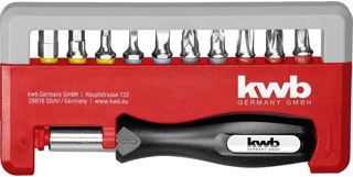 kwb Handy Bit-Box – 12-tlg. inkl. Bit-Halter und Handgriff Schraubendreher - Set, universal