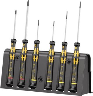 Wera Schraubendreher Set 1578 A/6 Elektroniker-Schraubendrehersatz ESD + Rack, 6-teilig, 05030170001