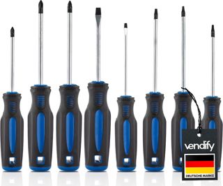 Premium Schraubendreher Set 8-teilig Torx, Kreuz, Schlitz Magnetisch Schraubenzieher Werkzeug Satz Kreuzschlitz, Phillips Rostfrei Screwdriver