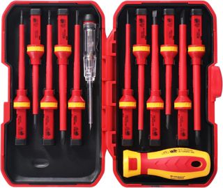 13 St. VDE Isolierter Schraubendrehersatz Cr-V 1000 V Elektriker Schraubenzieher Set, Isolierter Magnetischer Schraubendreher Set Kreuzschlitz Pozidriv Torx Elektriker Werkzeuge