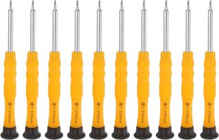 QUARKZMAN 10 Stück Schraubendreher PH2,0, 87mm Länge Mini Schraubenzieher Screwdriver Set Kohlenstoffstahl mit Ergonomischem Griff für DIY Reparaturen, Gelb